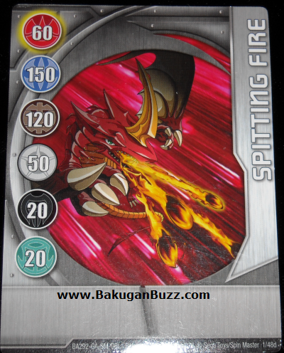 Spitting Fire 1 48d Bakugan 1 48d Card Set